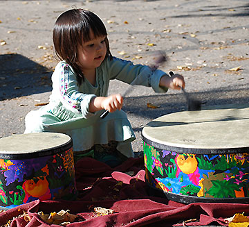 Drumming toddler